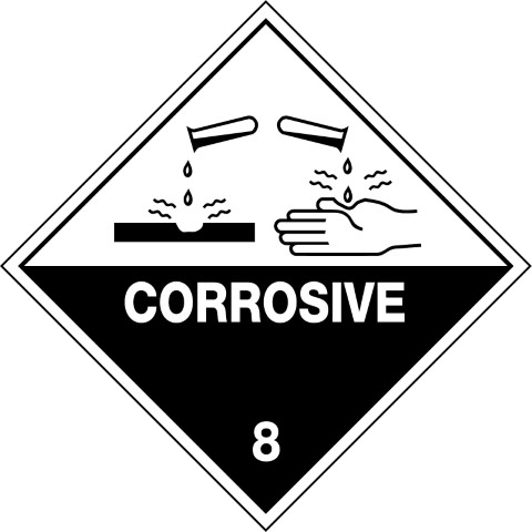 SIGN HAZCHEM CORROSIVE 8 270x270 METAL H8